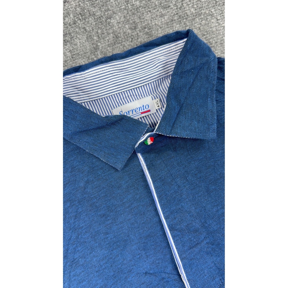 Sorrento Polo Shirt 4XL Blue Cotton Short Sleeve Made‎ in Italy Mens